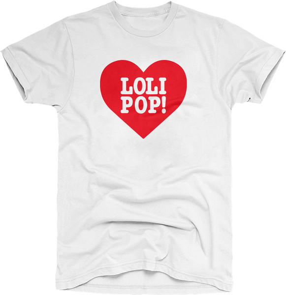 LOLIPOP TEE - White with Red Heart